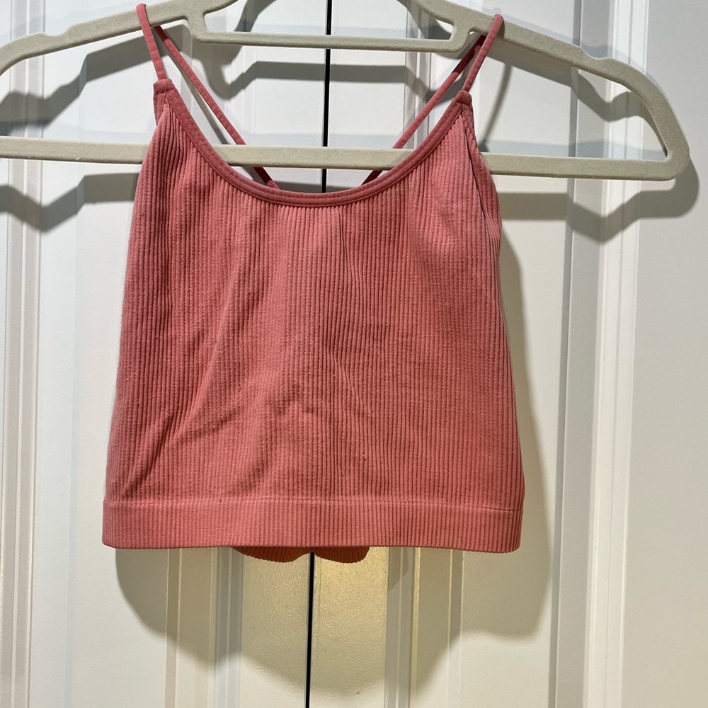 Colsie Pink Ribbed Crop Top